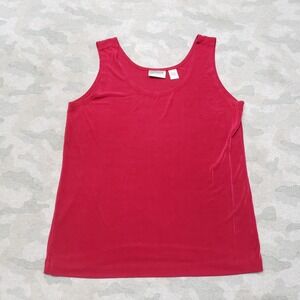 Chico's Travelers Tank Top Womens 2 Red Pullover Sleeveless Slanky